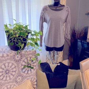 Grey dress up or dress down blouse